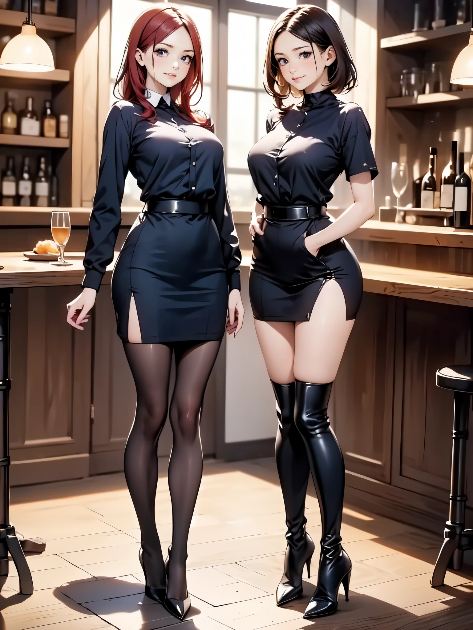 (RAW photo, best quality), (realistic, photo-realistic:1.3), masterpiece, an extremely delicate and beautiful, extremely detailed, CG, unity , 2k wallpaper, Amazing, finely detail, light smile, extremely detailed CG unity 8k wallpaper, huge filesize, ultra-detailed, highres, absurdres, soft light, (((medium hair:1.3), short bang, pink hair, floating hair novafrogstyle)), beautiful detailed girl, detailed fingers, extremely detailed eyes and face, beautiful detailed nose, beautiful detailed eyes, long eyelashes, light on face, looking at viewer, (closed mouth:1.2), 1girl, cute, young, mature face, (full body:1.3), ((small breasts)), realistic face, realistic body, beautiful detailed thigh, (ulzzang-6500-v1.1:0.8), business suit, cross-laced clothes, collared shirt, open clothes, in office, detailed office, open cardigan, black thighhighs, miniskirt, black underwear, unbuttoned shirt,