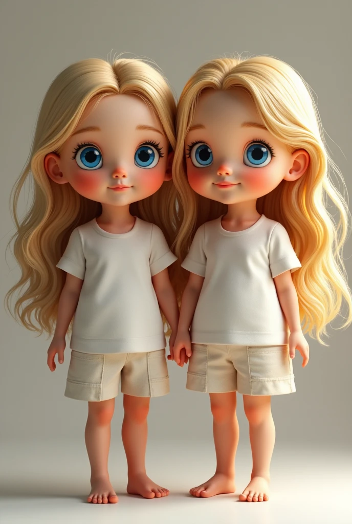 Lovely little explorer, Various poses and expressions on white background, Children's book illustration style, Simple, Cute, for 6 years old, long straight blond hair，Tied ponytail and bangs, Pink short-sleeved shirt, Pictures of jeans , No belt, No hat, without book, No glasses, No backpack.