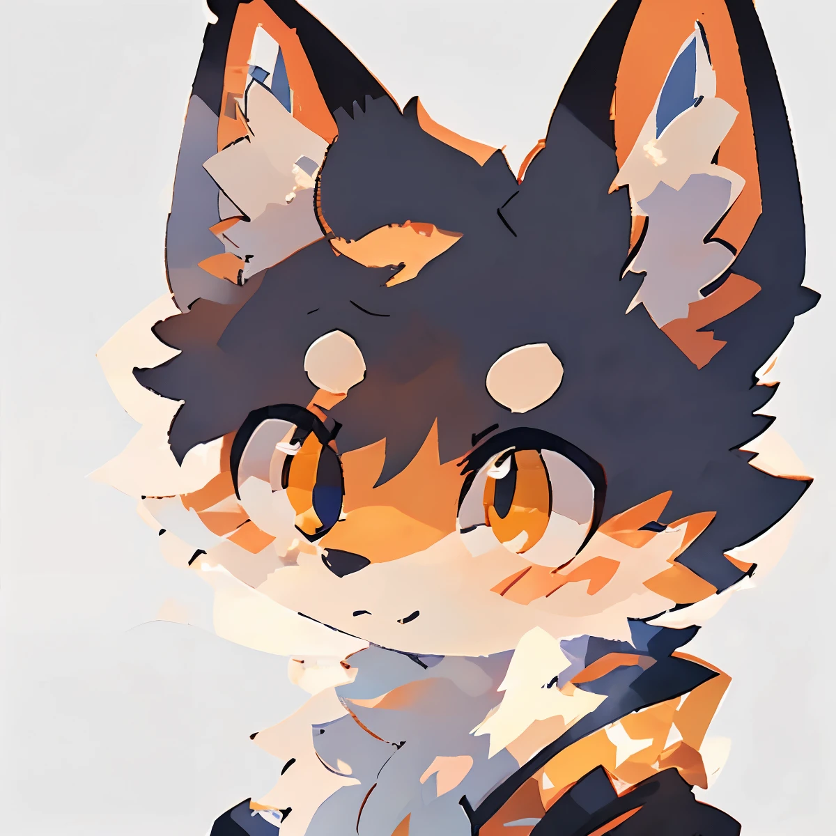 orange-blue pattern，Wolf，haighting