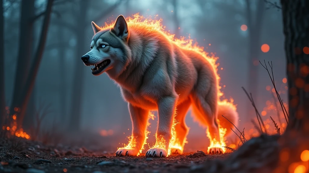 Create a striking image of an angry giant hybrid creature that combines ...