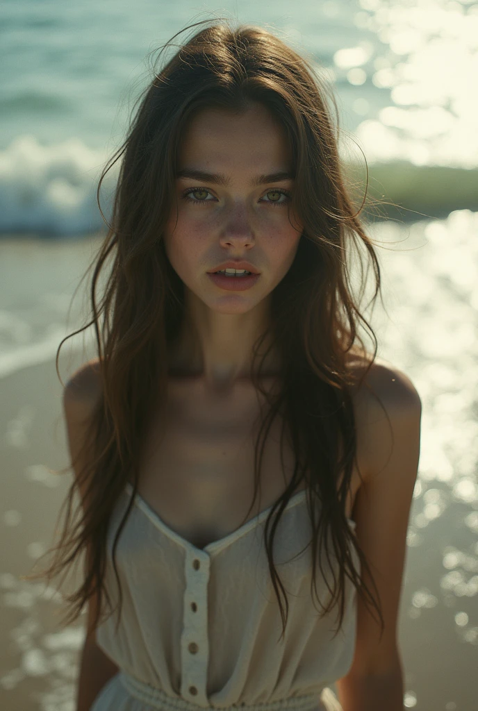 (Street Fashion Photography:1.0)
A photo of a 20 year old girl with disheveled hair., en una playa, sin ropa