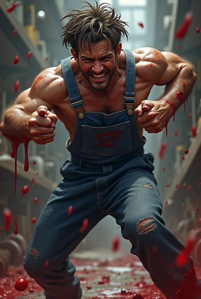 (NSFW:1.5), (Create a masterpiece: 1.2),(CGI art:1.3),(realistic:1.5),(After processing:1.3), (Sharp focus:1.3), male Chris Redfield, open mouthตกใจ, (Navy blue round neck T-shirt with short sleeves.: 1.3), Navy cargo pants, ,( abrasions on face: 1.5), (Blood stains on the face and body: 1.5), Korean guy , korean men, (High gloss details), chest muscles, large arm muscles, blood vessel, Big muscles, Broad shoulders, looking at the audience, Balancing the eyes, (Eyes look up: 1.1) , (genital very long big : 1.5), (Big testicles), (Erection of the penis: 1.5), (Cum: 1.5) , (open mouth: 1.6), see teeth, (Open your eyes wide.: 1.3 ), (Eyes look up: 1.3 ), (Torn shirt: 1.5), middle of the road,(Fire blazes behind) ,(Squid tentacles:1.3)
