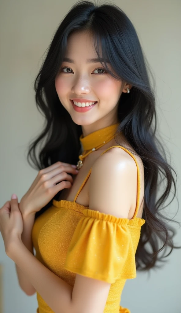 (((Draw only one woman: 2))), (Large cruisers sailing at sea)、(Beautiful Russian woman sitting in a deck chair on the deck:1.3)、(Beautiful Magic Hour Sunset)、Beautiful woman in a stylish resort dress、(( 1 screen))、(8k:1.5), RAW shooting, Highest quality photos, masterpiece, Nice realistic pictures, ((Anatomically correct proportions : 1.5)), ((Perfect proportions)), Beautiful women like Russian actresses, Small Face、Detailed face, Fine grain, Narrow nose, Finger details, Fine arms, Fine skin, Leg Details, (Shiny long hair)、Laugh happily、Side angle、22 year old beauty、choker、Earrings、bracelet, (The model is perfectly in focus:1.2)