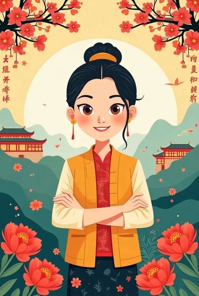 Puwei, China, 1828. A little ((((5-year-old)) Lily)), girl, in the farm, ((((chinese clothings from the 1820s)))), ((short bob hairstyle of the 1820s)), ((colorful))