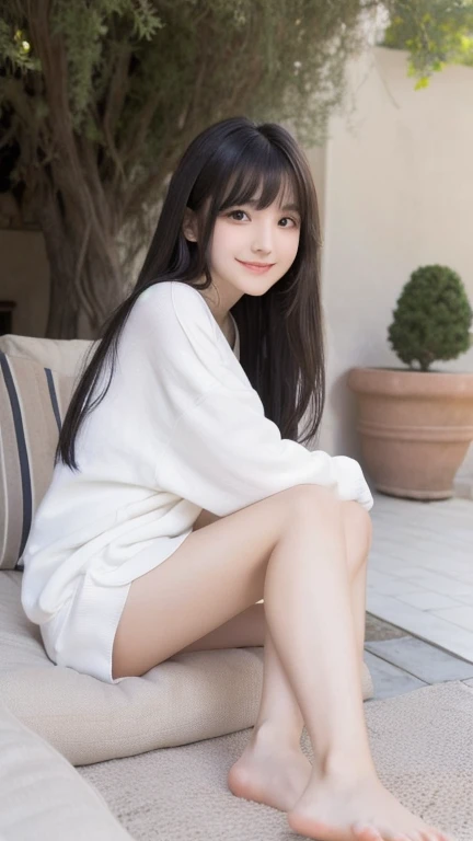 Lovely and cute, cute kawaii girl, Full body of sexy star kill sitting