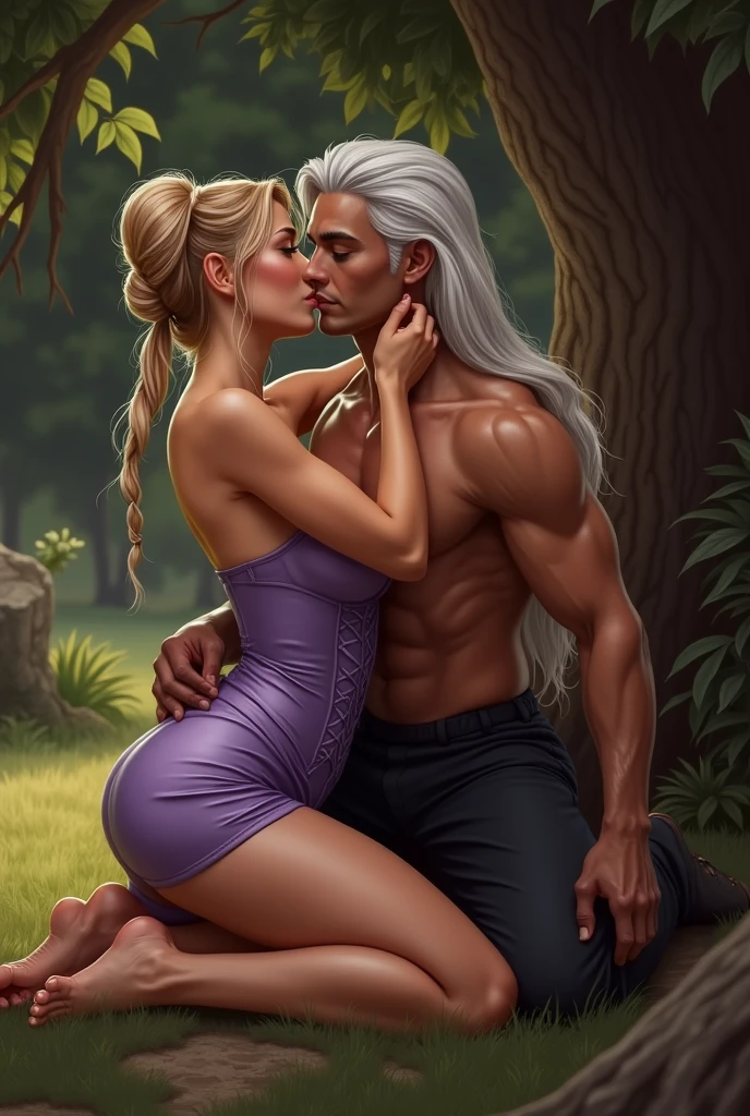 full body, naked, a man kitnap and hug a woman, painted of rugged zeus and queen hera, god of thunder, female greek god, white hair, masculine, mature, handsome, upper body, muscular, hairy torso, fantasy, intricate, elegant, highly detailed, digital painting, artstation, concept art, smooth, sharp focus, illustration, art by gaston bussiere and alphonse mucha, almost naked