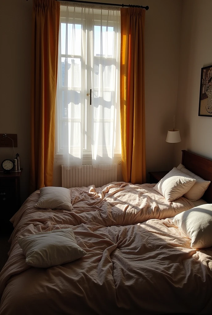 A humanoid creature is lying on the bed in the room，The door was half open. There seemed to be a dark object outside trying to come in. I couldn&#39;t see clearly.