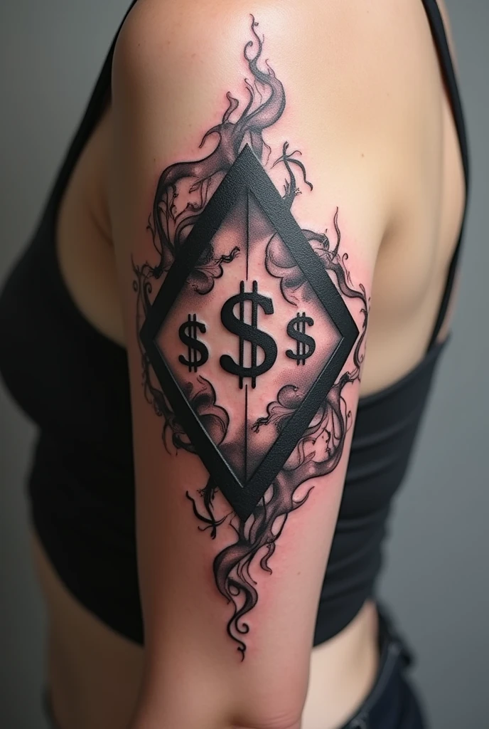 Old money tattoo on rib