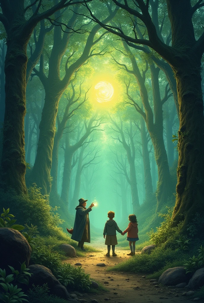 "The Secret of the Enchanted Forest"
One chilly morning, a magician named Thaddeus and his dog, Felix, watched from the edge of the Enchanted Forest. Thaddeus had spent years guarding its secrets, but today something felt different. He sensed the arrival of two curious ren.
Max, a brave boy with a love for adventure, and his sister Lily, a quiet girl with a keen eye for details, wandered into the forest. They had heard rumors of magic hidden deep within, and they weren’t going to leave until they found it.
“Do you think it’s real?” Max asked, eyes scanning the trees.
“Let’s find out,” Lily replied, her heart racing with excitement.
They didn’t know it, but Thaddeus had been watching them closely. Felix, who could understand speech, trotted up to them. “Not everyone is ready for the forest’s magic,” he warned.
Lily crouched to pet the dog. “What do you mean?”
Before Felix could answer, Thaddeus stepped from the shadows. “Some magic chooses you,” he said, his voice like the wind. “But not all can handle it.”
Max grinned, undeterred. “We’re not afraid of magic!”
With a wave of his hand, Thaddeus summoned a glowing orb. It hovered between them, swirling with colors. “This is the heart of the forest. Only those who truly believe in magic can see it.”
Lily’s eyes widened as the orb floated closer, her hand reaching out. “We believe.”
Thaddeus smiled. “Then the magic is yours.”
From that day forward, Max, Lily, and Felix became the forest’s new protectors, guardians of its secret magic.