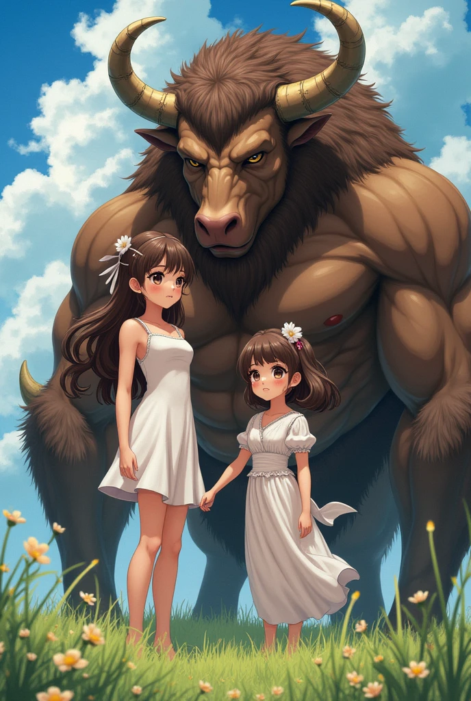 Anime Beautiful Girl、Minotaur mother daughter 、 big and