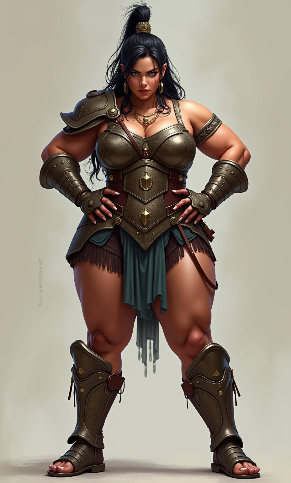 woman, bobcut, blondehair, ((black skin:1.4)), adorned in medieval armor, twerking, metal muscles, emanating a medieval elegance and marvel, armor pump boots, chrome reflective bra, chrome silver tiara, small armband, (shoulder armor), gauntlets, armored skirt, sword, shield, exposed midriff, (puffy lips:1.3), detailed eyes, ((slendered abs )),((huge breastull bodied), wide hips, (puffy lips:1.5), slender abs,rim lighting, side light, cinematic light, ultra high definition, 8k, film grain,best shadow, light particles, detailed skin texture, detailed gem armor texture, detailed face, intricate details, super detailed, bright, spiked heel boots