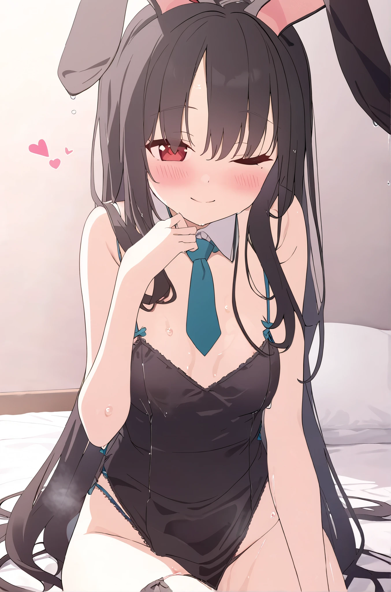 Licking a banana,from front,front view,looking at viewer, looking ahead,from above,cowboy shot,1girl,Beautiful 14 year old girl,Japanese,Slender,,low length,Small breasts,Thin legs,Small Ass,Baby Face,Small face,Black Hair,one side up,Gray Eyes,slit pupils,Drooping eyes,middle School girls,Sheer black and pink negligee,lingerie,open mouth,tongue out,front face,Kneeling,Straight Stand,Beautiful and detailed anime art,Mischievous smile,Sexy vibe,cum on tongue,Dimly lit room,On the bed,Simple Background,Gray background,Low lighting,
