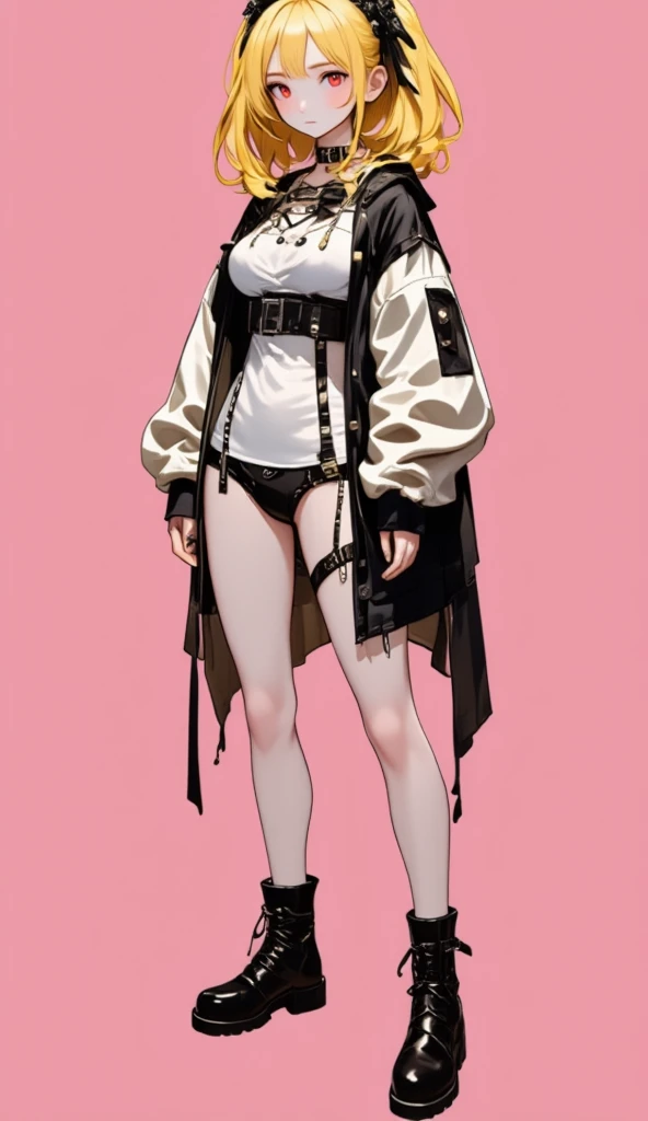 (Vtuber Standing Pictures)、(Standing picture on the front)、Underside_greenarchive, bedazzling eye, exposed 胃, Exposed navel, Naked tummy, eye, exposed , , Forehead、 green_eye, Brown_hair, Hello, have, Jacket、hoodie、Shoulder Bare、Large hood、Brownのhair、feet、white background, full body