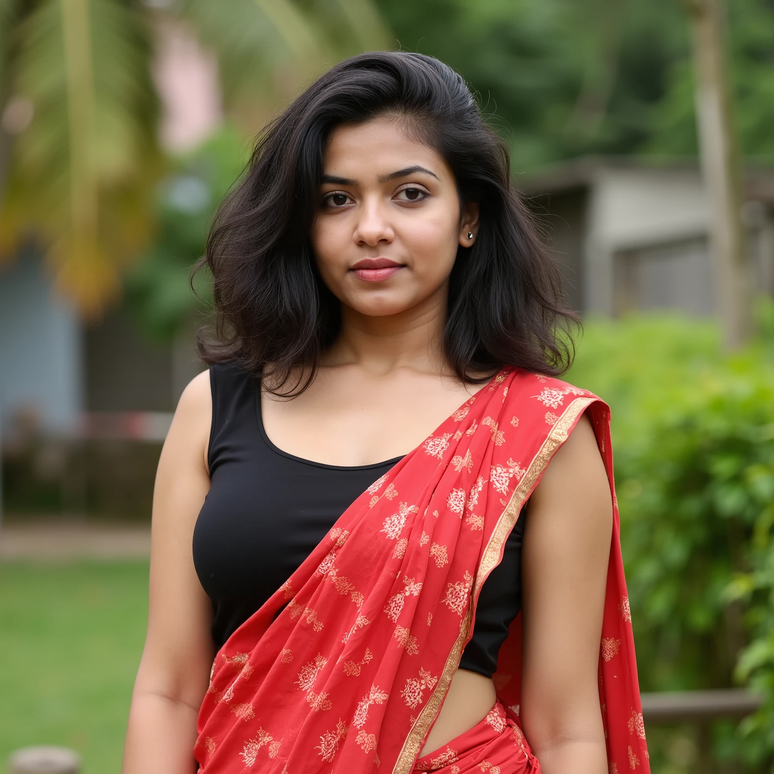 Indian girl in red shirt