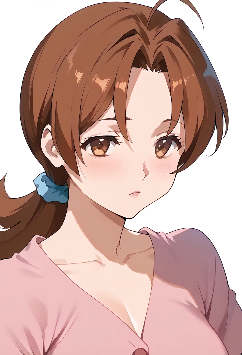 (Delia Ketchum, mature body,Brown Hair, Brown Eyes , Shiny Skin)