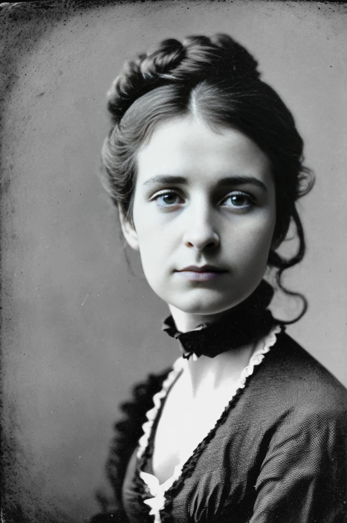 "photo of a 15-year-old woman, of French descent, with 1870s dress and hairstyles, massive breasts, hugging each other from an overhead view, a girl whispering into a girls, ear from behind , sad and penetrating look, thin, sick, photorealist, (Lomography Lady Grey:0.95), (black and white photograph:1.1), Victorian scene, strong winter light, melancholy atmosphere".  Decadent,inner strength,superpainting, nude little breasts, topless, perfect centering, Fantastic head, cheerfulness, perfectly centered, Looking at the camera, skinpores, (shaven vagina, legs spread very wide apart: 2,0), sweat on skin, perfection, Dynamic, Highly detailed, Smooth, Sharp Focus, 8K, high resolution, Illustration, art by carne griffiths and wadim kashin, (millions of colourful waxed roses in a fairytale forest: 1,9)