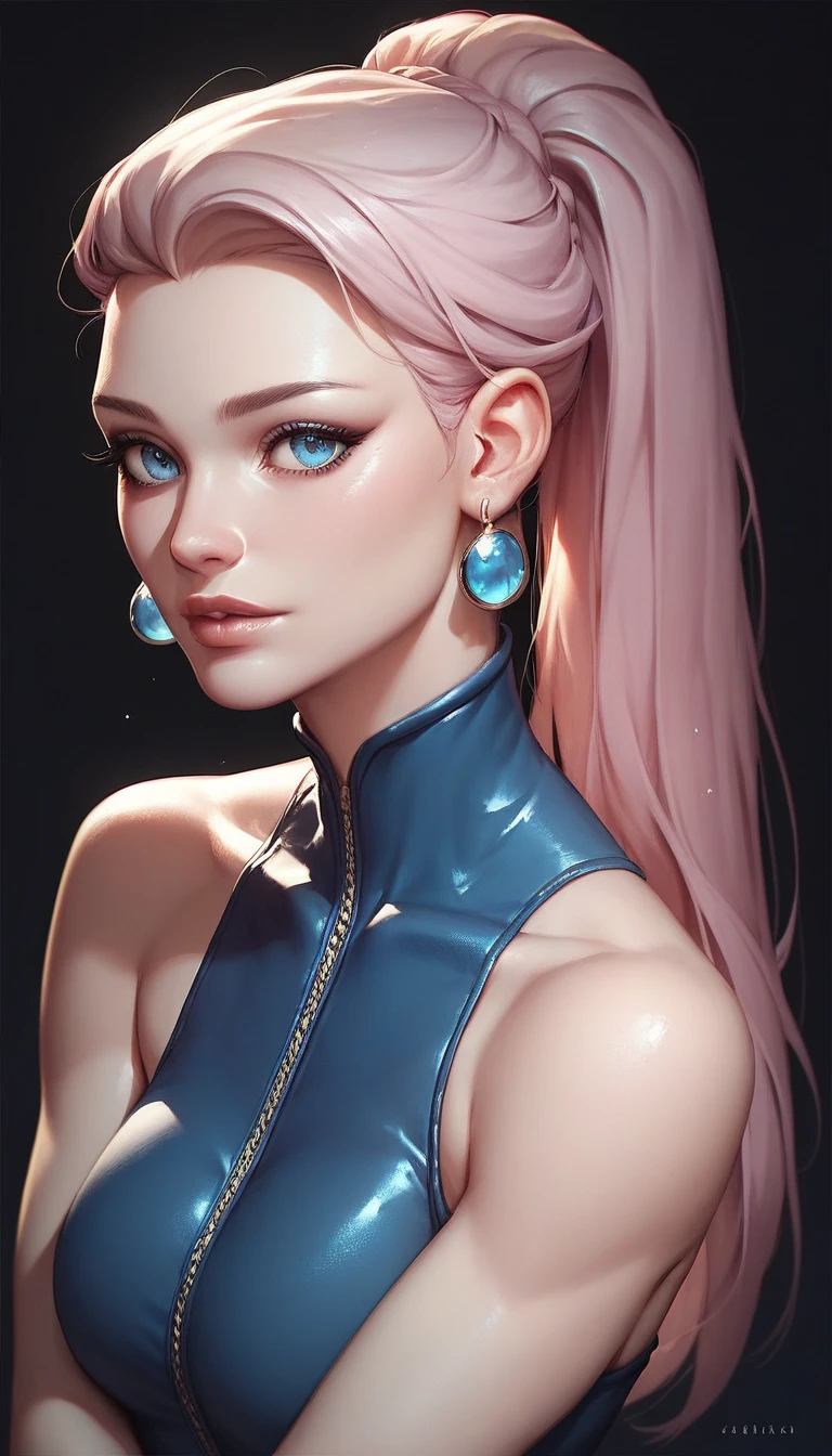 masterpiece, best quality, absurdres, illustration, 8k, perfect shadows,perfect lighting,hdr, ambient lighting,realistic, ultra-realistic, Photo realistic,(hyperrealistic:1) textured skin, defined body features,shiny skin,skindentation, beautiful body, (blush:1.2)megurine luka, pink hair, blue eyes, long hair, storate hair,black dress, sleeveless, detached sleeves,long skirt, sidelocks, (huge breasts,large breasts,hourglass body, thin waist,very slim waist)extremely detailed face,detailed eye makeup, detail face, nice detailed eyes,nice hands, perfect hands <lora:megurine_luka_V1:.70><lora:PerfectFullBreasts-fCV3:.40><lora:beautifulDetailedEyes_v10:0.90> (realistic pupils,realistic iris:1) heavy eye makeup,glowing eyes, Bright eyes,<lora:add_detail:.50> <lyco:GoodHands-beta2:.90><lora:Aesthetic-Portrait-V2:.40> ,defined body features,skinny waist,thin waist,standing,standing at attention,sideview,side angle,(evil smile) (gradient grey background) <lora:ryanreos-lora-v1-32dim-3ep-naivae:.20>