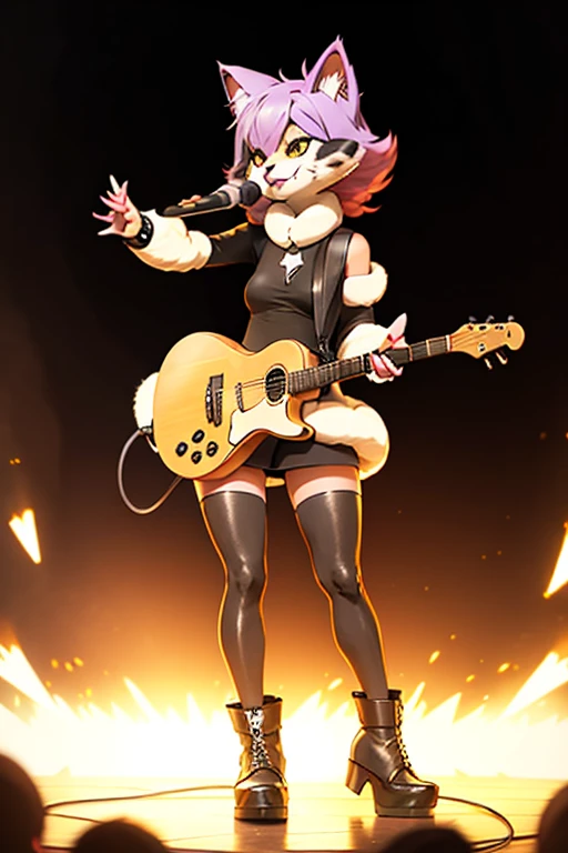 Female furry rock star pop music singer idol cat pokemon v style