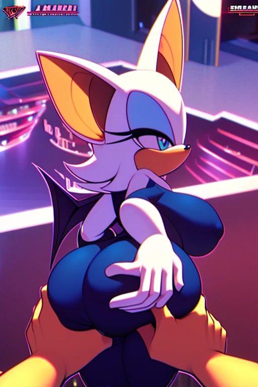 Rouge the Bat big breasts grab from behind pov 2 hands