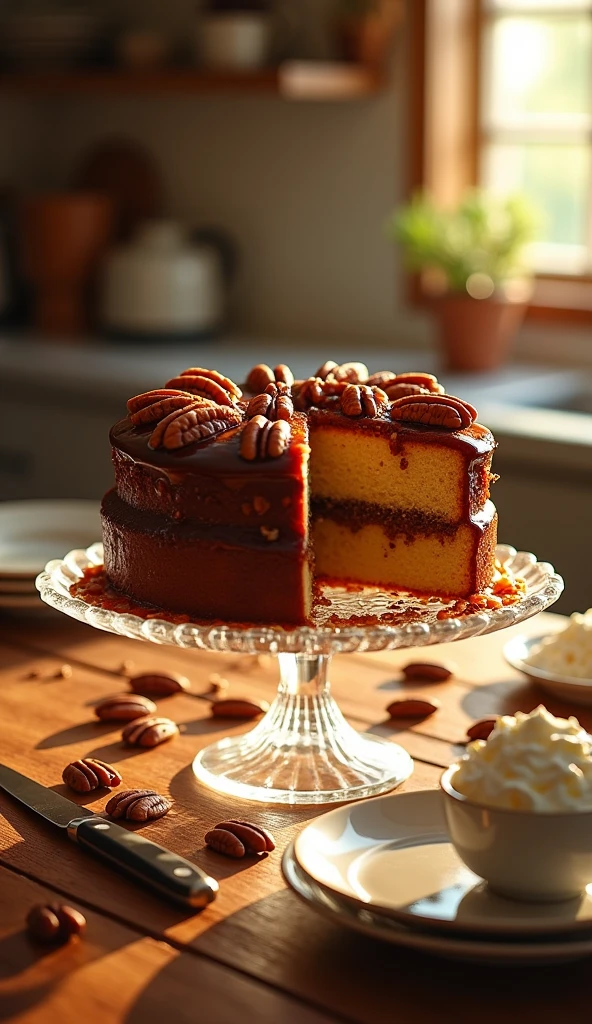 a whole carrot cake next to a piece of carrot cake sitting on top of a table, hyper realistic digital painting, colorful hyperrealism, amazing food illustration, a whole carrot cake next to a piece of blender carrot cake, amazing food photography, hyper realistic oil painting, hyper realistic color photo, ultra-realistic oil painting, realistic color photography, hyper realistic oil painting, hyper-realistic oil painting, beautiful 3d rendering, hyper-realistic digital painting