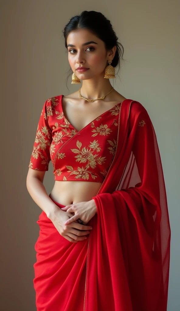 25yo Indian woman in a black croptop standing in a room, a photography by rajesh soni with sony dslr,Full Hd image, fair glowing skin, sweet smile on face, featured on pexels, samikshavad, lovely, cute face beautiful
