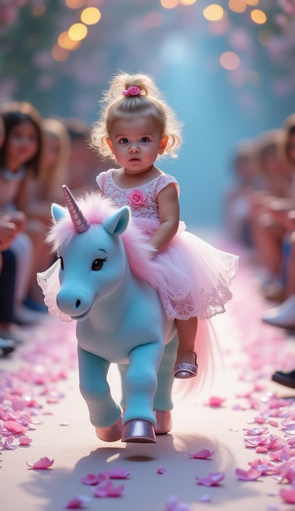 A princess girl next to a unicorn