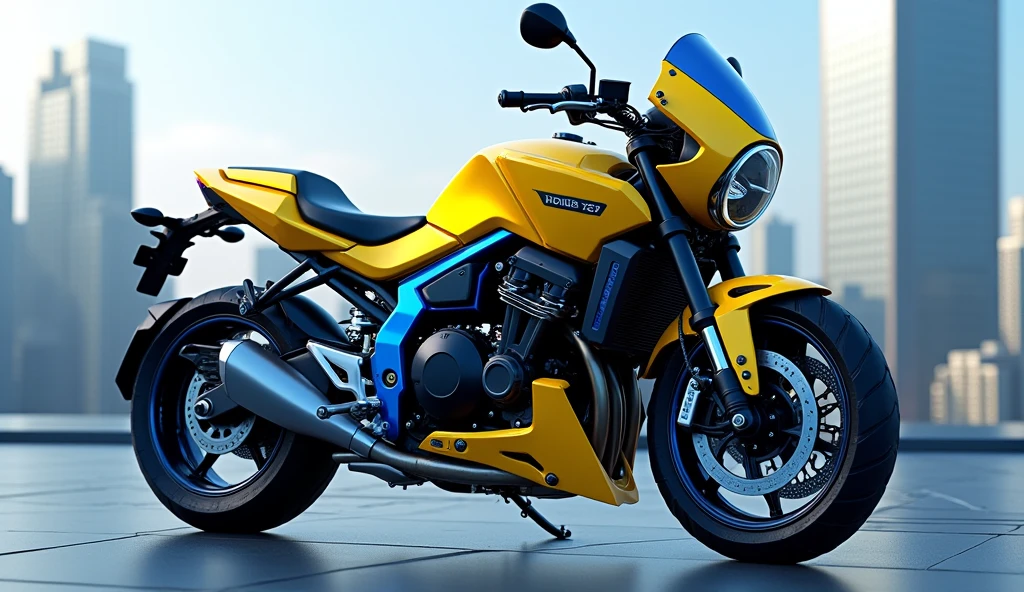2025 honda shadow 750 full hd in yellow and blue colour