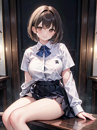 angelicales,Shota,Lori huge breasts cleavage,short detailed hair,A brown-haired,The halo,White uniform gold decoration,ssmile,Notes in hand,short- sleeved,White stockings,shoulder bags,Issuing,Yellow eyes,little wings,k hd,8K,Beautiful,delicated,kiddy big breasts,quadratic element,handpainted,aquarelle