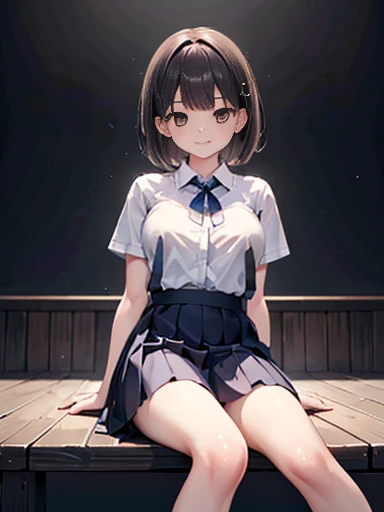 (:1.38),(14 Y8),(young Woman:1.66),(Masterpiece:1.21),(FHD),(16K),(Top Quality:1.24),(Super Resolution),(Super Illustration),(Best Shadow),(High Quality),(Super Detail:1.15), Elaborate,(1 Woman),(Japanese girl:1.1),(black hair:1.21),(big breasts:1.13),(petite:1.72)(middle hair),(bob cut),(straight hair),(copper tone hair, swept bangs, brown eyes),(drooping eyes:1.33),(big eyes:1.44),(long eyelashes:1.15), (Very dark room:1.76)),(((Middle School))),((School teacher Office)),((white Sailor uniform, white blouse, navy ribbon,black pleated skirt,white socks,black loafers)),(cartoon speech bubble:1.33),(open one's mouth:1.22),(to talk:1.2),(shy:1.68),(unpleasant feeling:1.49),(cry:1.32),(looking at viewer:1.2),(spread legs:1.71),
