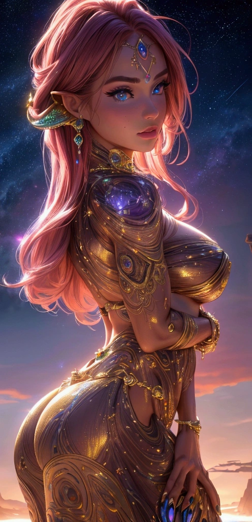 1 27-year-old girl, 1 The goddess from Athena of the future, 12 Zodiac Sign Pink Purple Goddess, Goddess Athena sexy face in thin yellow pajamas, long thin nightdLipss 12 zodiac many details sexy black lace , Athena, the mythical goddess from the future, Elegant glitter Athena style, dark and mysterious version, Athena's Crown, 주홍색 Lips, 얇고 아름다운 Lips, The goddess Athena who does not smile, 오므린 Lips 짝, Characters created by Karol Bak and Pino Daeni, intricate details, detailed background, very detailed, Light French, female, Inner Face, Side view of the goddess Athena, ( big round breasts: 1.8), (Very flat and regular chest: 1.8) phoenix hair brooch, Long hair neatly tied up, (Long hair has 7 colors, like a rainbow.: 1.9), beautiful face in detail and balance for balanced eyes, (transparent yellow eyes: 1.8 ), Big round eyes and very nice and delicate makeup, visionary, long silk nightgown, mysterious makeup, bracelet, Bangs and dye pale yellow, upper body, (athena's upper body): 1.8 ), drooping arms, Realistic and vivid images, (The stars that make up Athena: 1.7), (Athena, the sky and the door of time and virtual space: 1.8), The art of fiction , RAW picture, 한푸 picture, 최고의 picture, High_Lips, best quality, 최고의 picture, 8 thousand quality, 8 thousand extreme, surrealism, 실제 경제 picture 베스트, Art portrait of the Athena sign, 1 Back Athena symbol icon, Single Athena Portrait, The truest color scheme, 베스트 컬러 picture, masterpiece, headdress, necklace, bijouterie, beautiful face, upper body, Tyndall effect, optics, Dark Studio, border light, two tone light, (High skin detail: 1.2), 8 thousand uhd, DSLR, soft light, High quality, volumetric lighting, natural, picture, High Lipsolution, 4K quality, 8 thousand, bokeh, soft and sharp, 10x Pixel, Enchanted Athena, Sexy Athena, (background space: 1.8), (stripes) galaxies: 1.7), aurora, salama, (aurora 배경: 1.8), perfect eyes, picture perfect eyes, beautiful goddess and flowers,