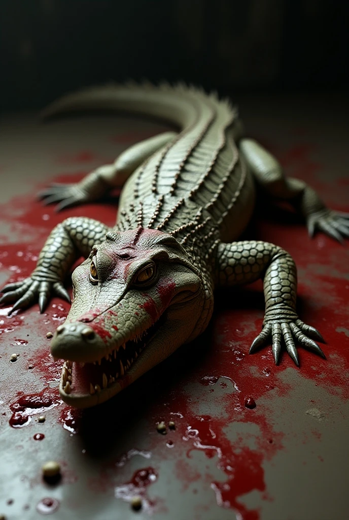 A venom died at ground with blood