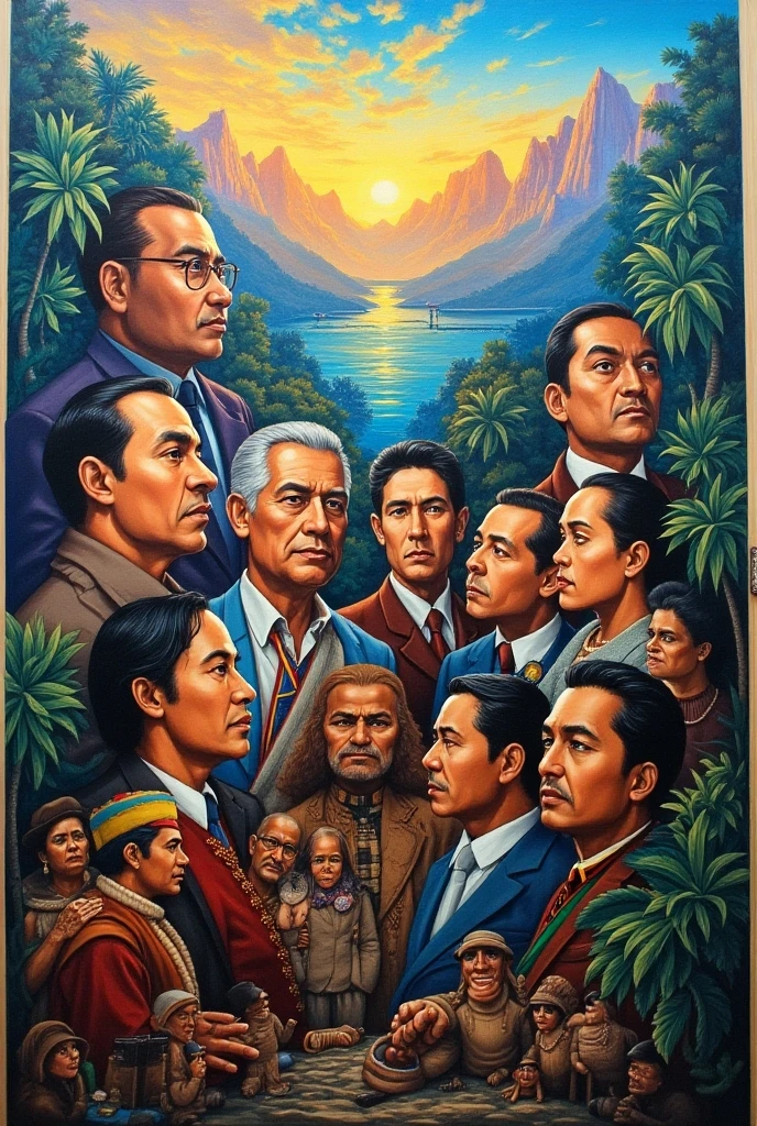 Mural of the national hero Francisco Morazán and the Lenca people