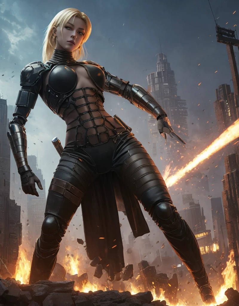 android cyberpunk, маска из металла закрывает лицо, android girl, blonde hair, big breasts, forged dnd art, character art dnd, fantasy style, metal warrior, slime body, full body, steampunk, humanoid android steampank, mechanical parts body, full length, extreme detailed, masterpiece,8k