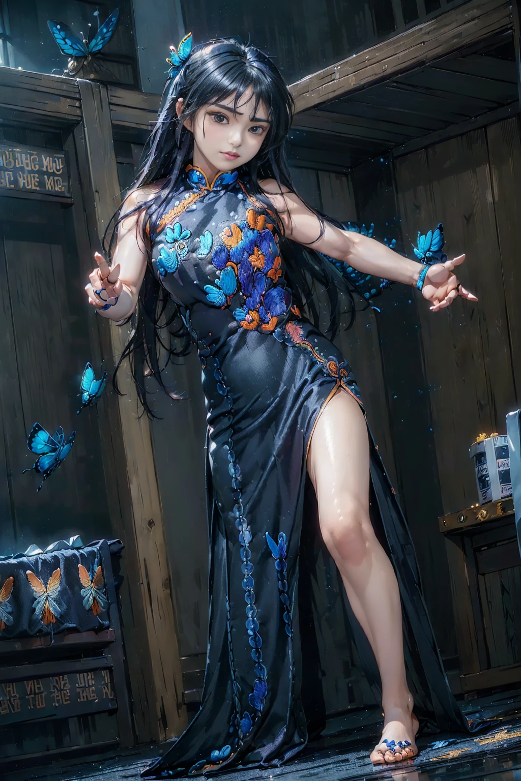 The face and pose remain unchanged, (Best Quality, MASTERPIECE), In a cave surrounded by creature tentacles, (High school girl, long skirt), (((Long skirt)) The white liquid on the tentacles makes the body sticky, the body becomes shiny with sweat, Heavy sweat dripping on the body, Spread the legs, ((((Entering a large amount of thin tentacles entering while flipping up the skirt))))), ((( A large amount of white liquid overflows from the crotch and drips onto the thighs))), (((Precisely depicts how the tentacles boldly flip up the long skirt))))))), Precisely reproduce the way the tentacles wriggle in the crotch part of the skirt, and precisely depict how the crotch part of the skirt swells with the tentacles,