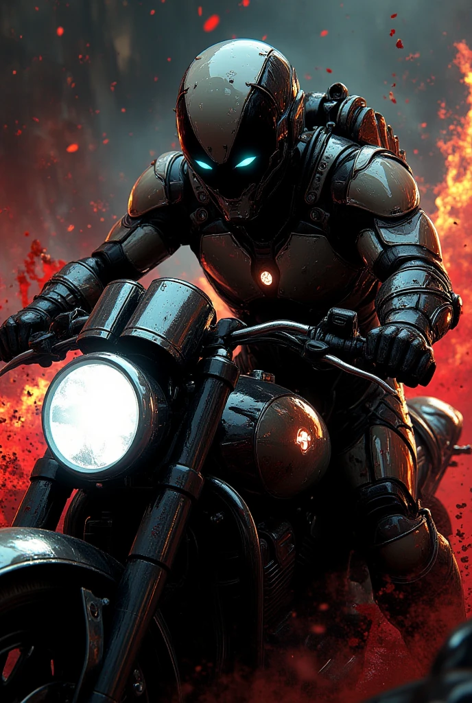 "Insanely detailed complex.Android on a superbike, porcelain face and head, big turquoise eyes, perfect eyes, best quality. skins. Blood, bug in a post-apocalyptic world!!,epic detailed matte painting by Greg Rutkowski 8k resolution concept Art hyperdetailed intricately detailed insanely detailed dynamic lighting Unreal Engine 5 Splash Art "splash_Art_splatter, 8k, wet_maximalism, golden_ratio, epic_COMPOSITION, intricate_details, HDR, beautiful_shot, sharp_focus,64_megapixels, Amazing_COMPOSITION, high_contrast", neon atmosphere, abstract black oil, gear mechanism, detailed acrylic, grunge, intricate complexity, rendered in Unreal Engine, Photorealistic