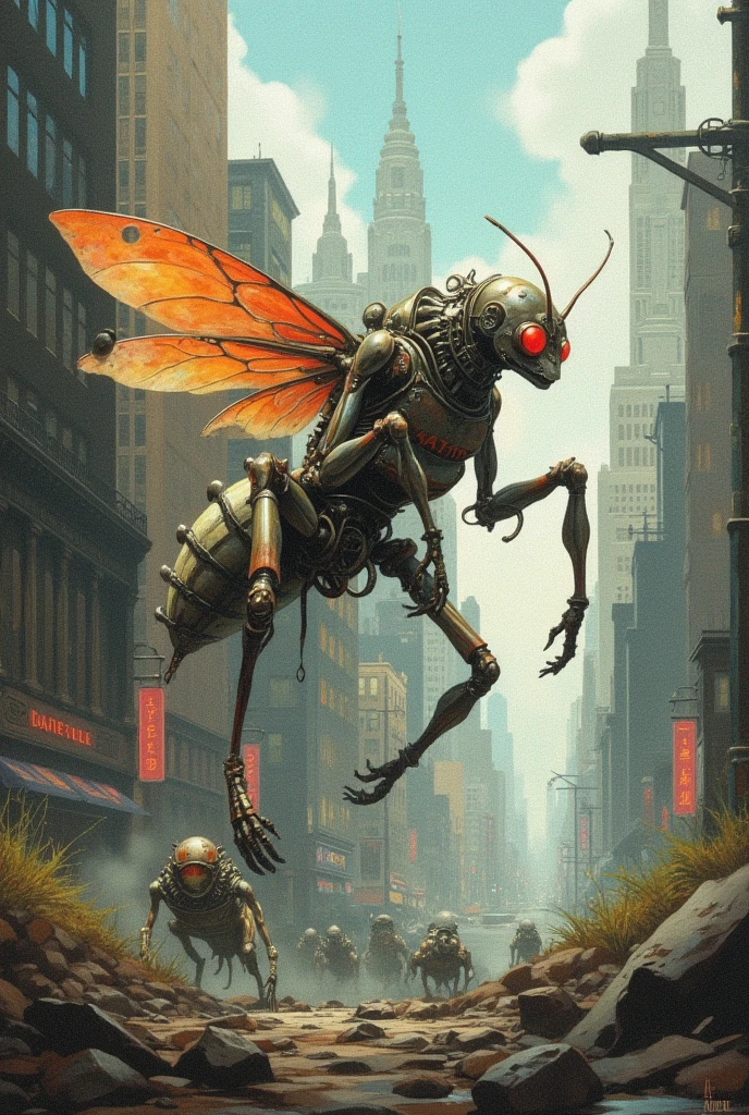 Mechanical Insects - small vaporous creatures with metal wings and bodies made up of gears and tubes, collecting information for the city ,"AHK" written signature of artist bottom right corner in fancy initials, 24k, 3d, uhd, emotivet --chaos
50--ar3:4--styleraw--v6.1--quality2--stylize1000
