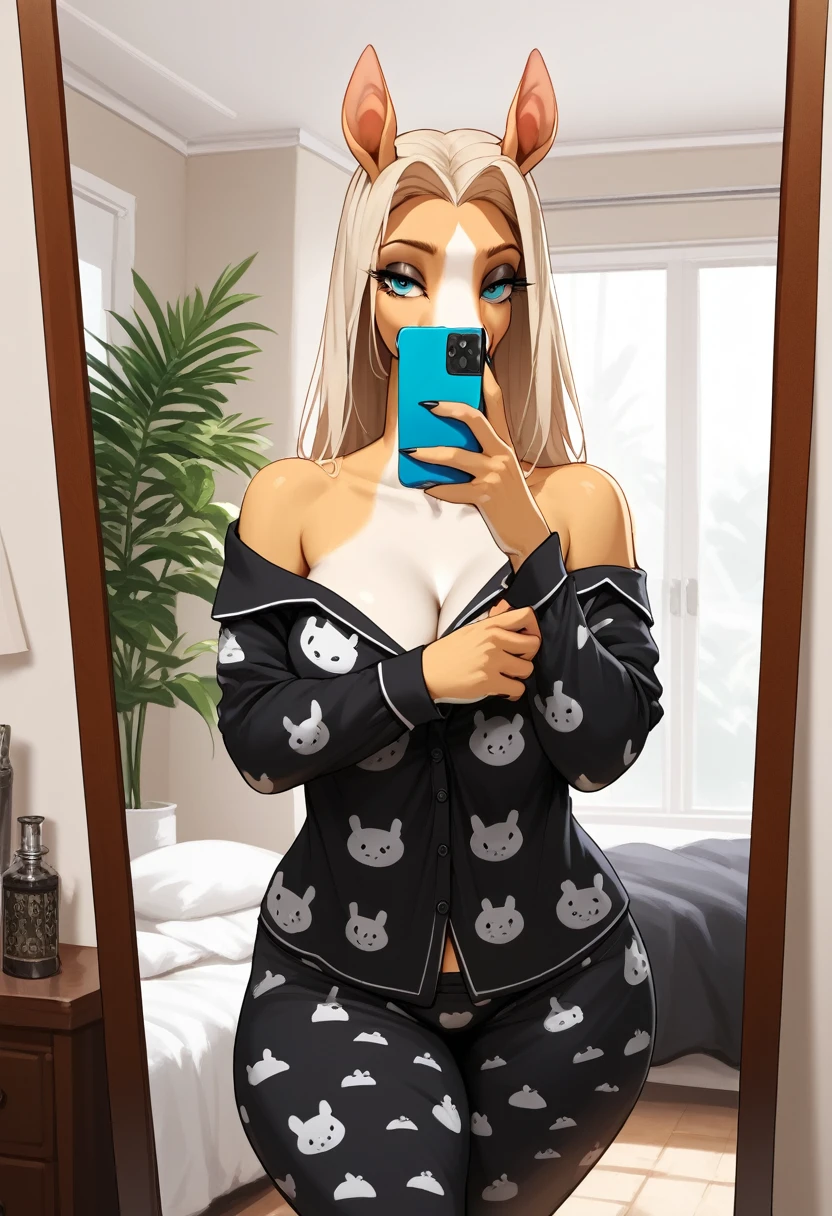 Chibi de uma mulher de vestido preto tirando uma selfie com o telefone, olhar sexy, Parece Fabiula Nascimento, Malika Favre, vestido sexy, roupa sexy, Marischa Becker, roupa reveladora, Tumblr, roupa muito sexy, sexy :8, Directed by: Nandor Soldier, Lola Dupre, Olivia de Bernardinis, Caroline Gariba