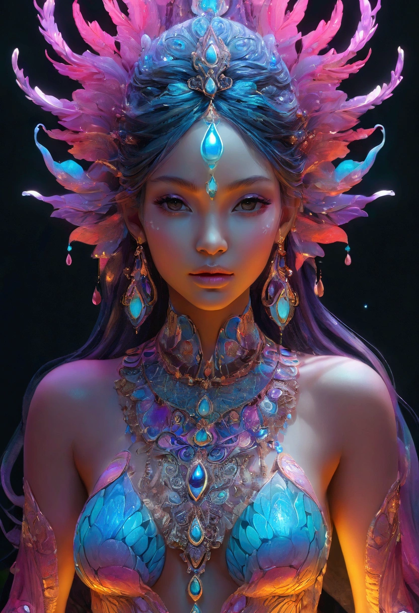 goddess portrait skull, ram skull, jellyfish, orchid, betta fish, bioluminescent, intricate artwork by Tooth Wu and wlop and beeple. octane render, trending on artstation, greg rutkowski very coherent symmetrical artwork. cinematic, hyper realism, high detail, octane render, 8k