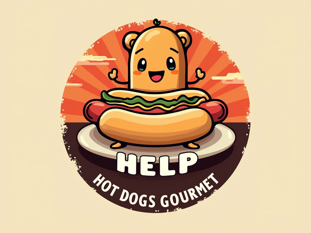 A hot dog food logo for shirts