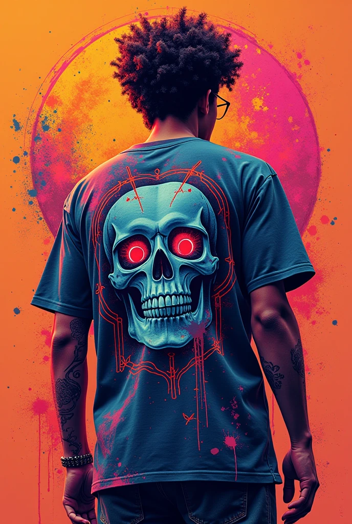 /imagine prompt: a skull, in a leather jacket and jeans, simulating the CMYK color process, monochromatic background, by yukisakura, with 3D effect, incredible and original colors, High-Density Printing: "a robust and well-defined design, like a high-density print." "like puff printing" on a 1979 Harley Davidson, intricate geometric patterns, Art Deco, vector illustration, vintage colors, magical realism, synthwave:: t-shirt vector, center composition graphic design, plain background: upbeta --ar 1:1
