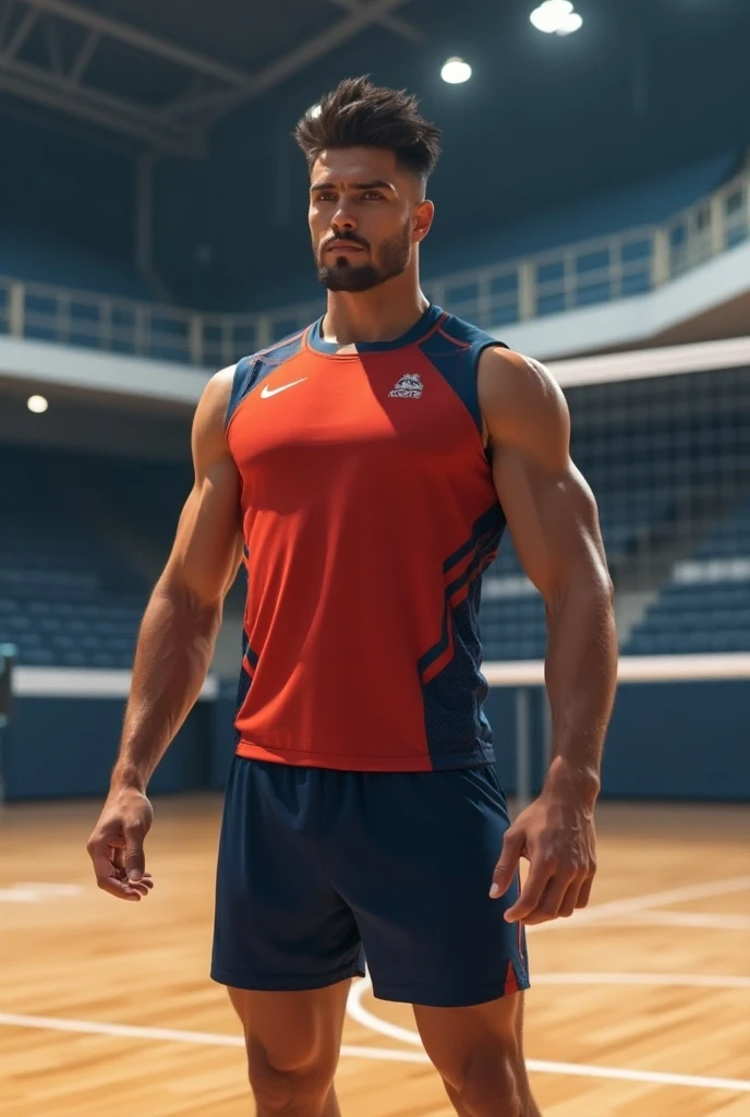 Royal Blue, Maroon and White Volleyball Jersey for men