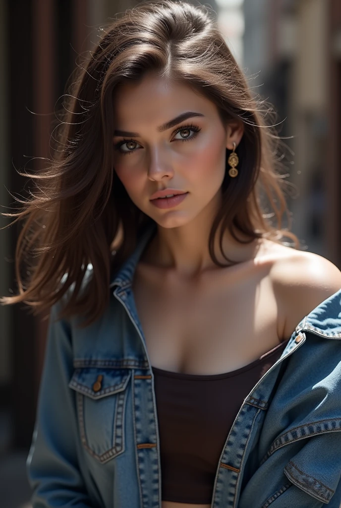stunning portrait, ((25 years old beautiful woman)), (frightened face), (sexy white unbuttoned blouse), (busty),( thin face) ((supermodel face)) expressive facial features. She's looking straight at the camera. (((bob brunette hair))) , ((dark blue eyes)), a captivating look and an alluring facial expression that allows a woman to be the center of the image. Please pay close attention to details such as highlights and shadows on her face and hair to create a realistic image. Looking directly into the camera, the final product should be a masterpiece that conveys the essence and beauty of a woman, ((highly detailed skin, skin details)), clear focus, volumetric fog, 8k UHD, SLR camera, high quality, film grain, Fujifilm XT3, ((focus on breast and face)), (cum on neckline)