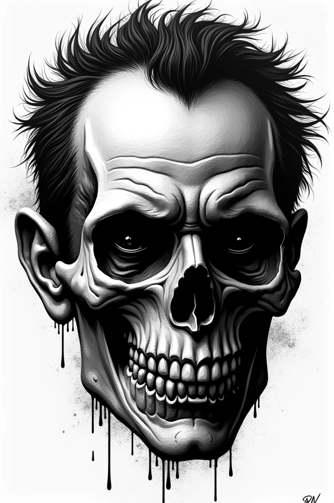 Generate an image of a skull with a word "ICONINK" related to tattoos
