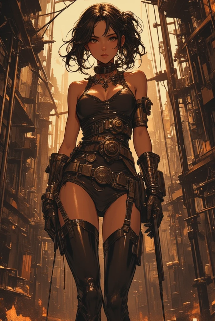 (((mulher))), (((melhor qualidade))), (((obra prima))), (((adulto))), A highly detailed and realistic skull girl,( Anya. Taylor Joy) cyberpunk character, mad max furiosa, one hand robot, cyborg arm, orange hair, dramatic metal heavy rock theme, best quality, 8k, hyperrealistic, photorealistic, extreme detailed painting, studio lighting, vivid colors, dark moody atmosphere, cinematic, dramatic pose, intricate mechanical details, glowing energy effects, intense gritty textures, seamless integration of organic and inorganic elements. Wearing the used clothes of a wastelander. Background: An apocalyptic wasteland. Dusty and depressing.