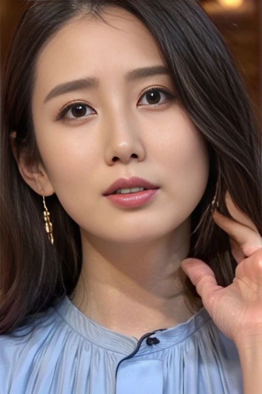 (Best quality, 8k, 32k, Masterpiece, UHD:1.3),Photo of glamorous Japanese woman, 1girl, (large breasts:1.2), (transparent shirt:1.1),  abs, perfect body, ultra-detailed face, detailed lips, detailed eyes, double eyelid