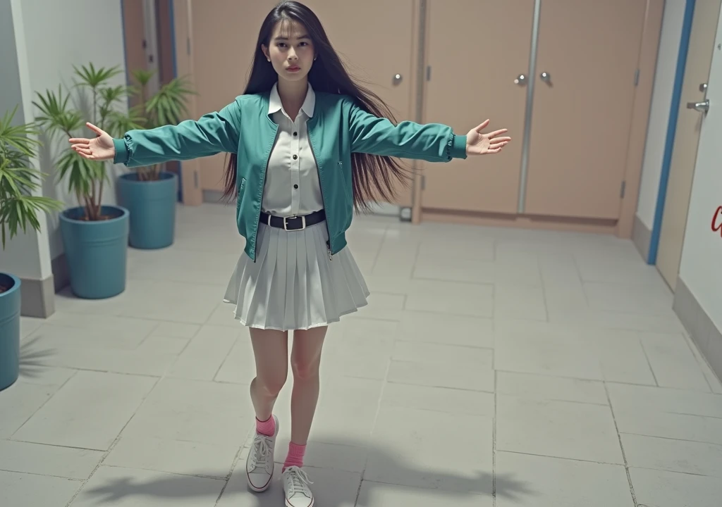 (Best quality, 8k, 32k, Masterpiece, UHD:1.2) "Imagine a picturesque Japanese high school setting inspired by romantic anime. Describe a sprawling campus nestled amid cherry blossom trees, their pink petals gently falling and carpeting the ground in a soft, pastel blanket. The school buildings are a blend of traditional and modern architecture, with large windows that allow natural light to flood the hallways and classrooms.
The central building is a multi-story structure with a grand entrance, featuring polished wooden floors and well-maintained hallways adorned with student artwork and motivational posters. Classrooms are bright and airy, with sliding doors that open to scenic views of the blossoming trees and the meticulously kept school gardens.
The school courtyard is a favorite gathering spot for students, with benches placed under the cherry blossoms, providing a perfect setting for heartfelt conversations and budding romances. Nearby, a koi pond adds to the serene atmosphere, its clear waters reflecting the beauty of the surrounding flora.
Describe the interactions between students, highlighting moments of shy glances, secret notes, and accidental touches that spark romantic feelings. The rooftop of the school is another iconic location, offering breathtaking views of the city and the distant mountains. It’s a private retreat where students often go to reflect, share confessions, and watch the sunset together.
Include scenes in the school’s library, a quiet and intimate space filled with rows of books and cozy reading nooks. Here, students find solace in the written word and often discover unexpected connections with their peers over shared interests. ((school)) ((romance))