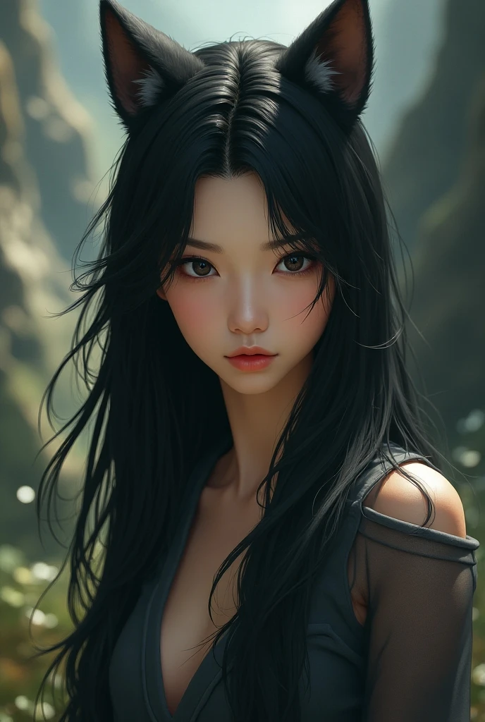 official art, unity 8k wallpaper, ultra detailed, beautiful and aesthetic, beautiful, masterpiece, best quality, dynamic angle, cowboyshot, the most beautiful form of chaos, elegant, a brutalist designed, vivid colours, romanticism, atmospheric, red and black kimono, fox mask on the side of the head, cleavage