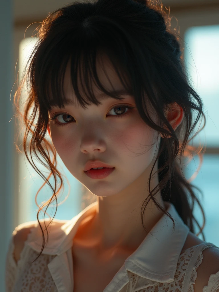 (ink, wonderful: 1.3, Integrated 8K wallpaper, realistic, be familiar with: 1.2, masterpiece, figure), [((1 girl), upper_body, dynamic angle, world masterpiece theater: 1.2, highest quality, restrained, beautiful, ghost dance sweater, flowing long hair, soft luster: 0.8, Chrysanthemum Double), :( movie lighting: 1.3, only_flare: 1.2, elements of dunhuang)]