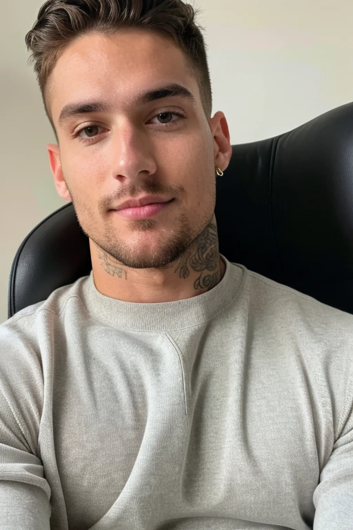 fit man with headphones and a tattoo on his arm, Serpentina do Twitch / gamer ludwig, (sfw) safe for work, hairy chest, hairy arms, hairy chest, bare hairy chest, hairy chest and hairy body, Serpentina do Twitch, thick, hairy neck and chest fuzz, inspired by Ludovit Fulla, hair on the chest, sweaty. steam in air, male sexy, (best qualityer,4K,8K,high resolution,work of art:1.2),ultra details, Muscle Man, bearded, Stately,[intense stare],Intimidating presence, terrifying presence,figura masculina,[Stately shadows],Gritty Realism,hypermasculinity, macrophilia,extreme detailed description,broadshouldered,dark haired,[stubble on the chin],Stately silhouette,bright coloured,body hair,different beard style,dominant posture,dominant figure,sharp focus,dominant presence,Unyielding pose,sense of authority, wearing tight clothes, colorful place, well-lit, vivid.