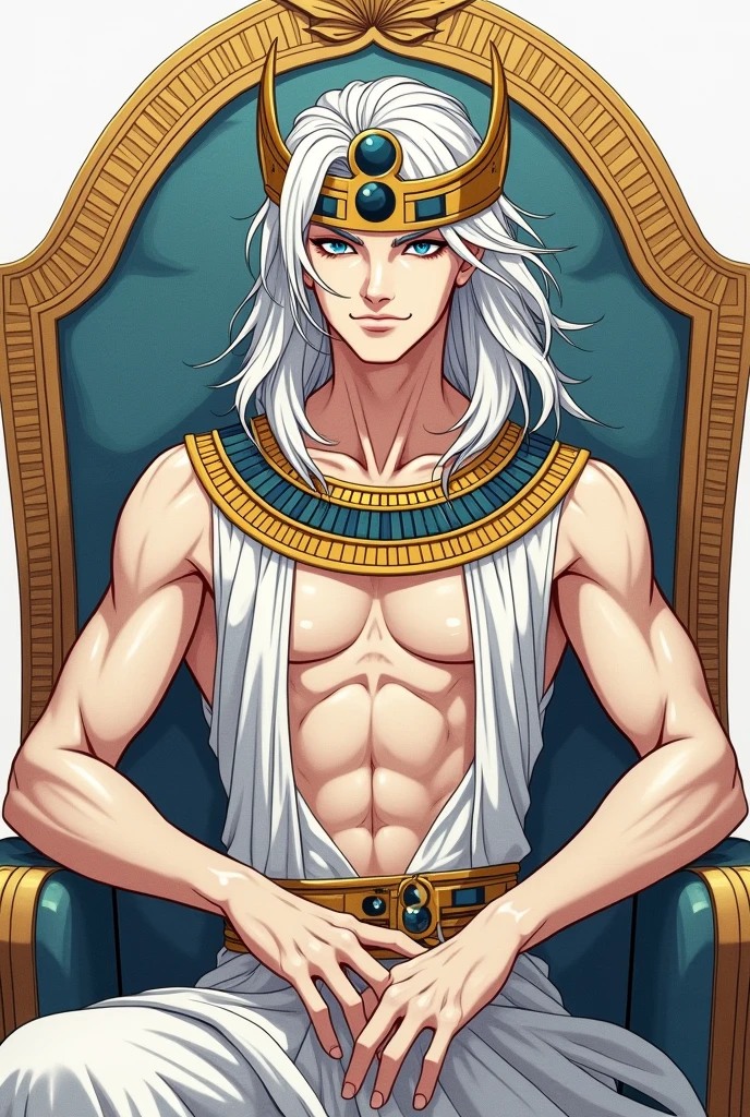 sscore_9,score_8_up,score_7_up, source_furry, Egyptian Temple, desert, ancient Egyptian, ((（（Anubis）），（grim Reaper）, Man&#39;s body)), Egyptian Palace。 Anubis，Sitting on the grand throne。，His beautiful obsidian skin gleams in the sun，Perfect body，Abdominal muscles。His legs were casually crossed, revealing a huge sole。He looked down at you in amusement.，Sitting on the throne：1.5